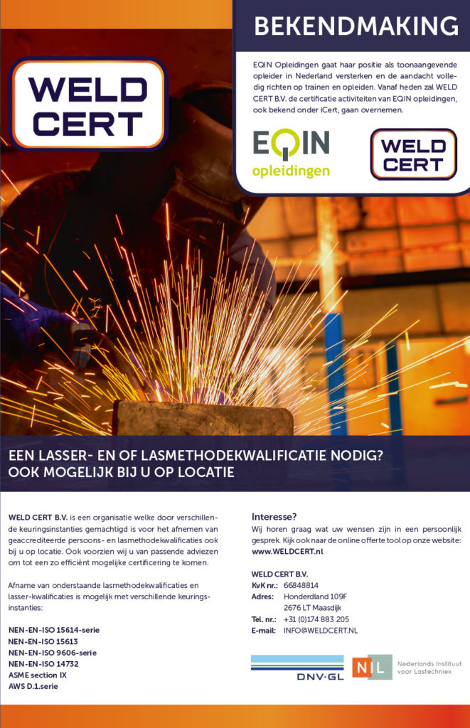 Een artikel in het vakblad Lastechniek editie juni: